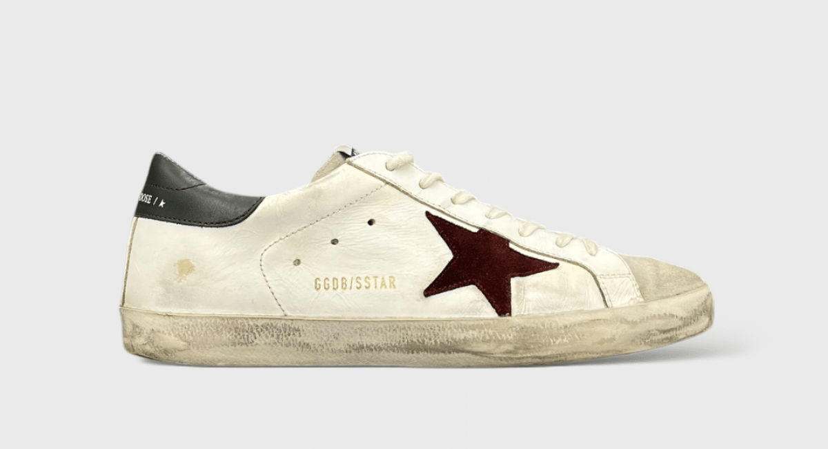 Golden Goose Superstar blanche/marron/vert 42