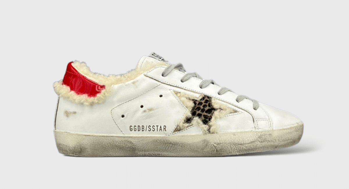 7639 Golden Goose Superstar blanche/léopard/rouge 37