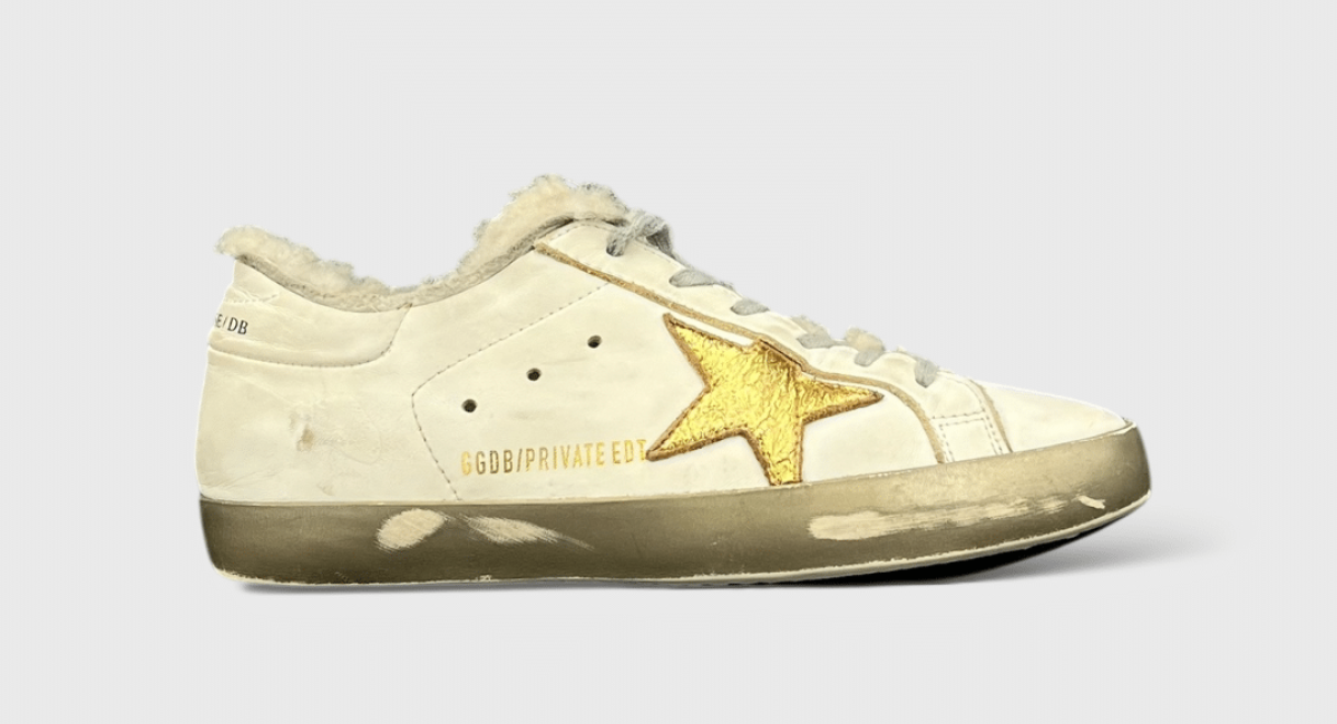 Golden Goose Superstar blanche/or/moumoute 37