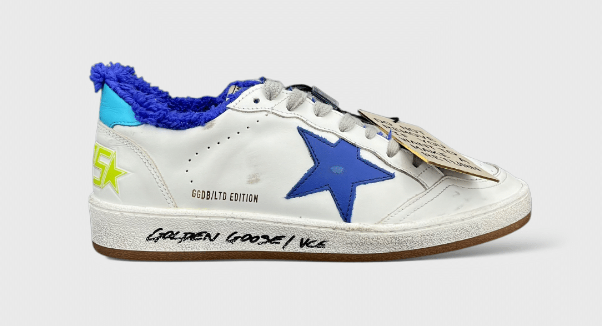 Golden Goose Ball Star Blanc/Bleu Moumoute 38