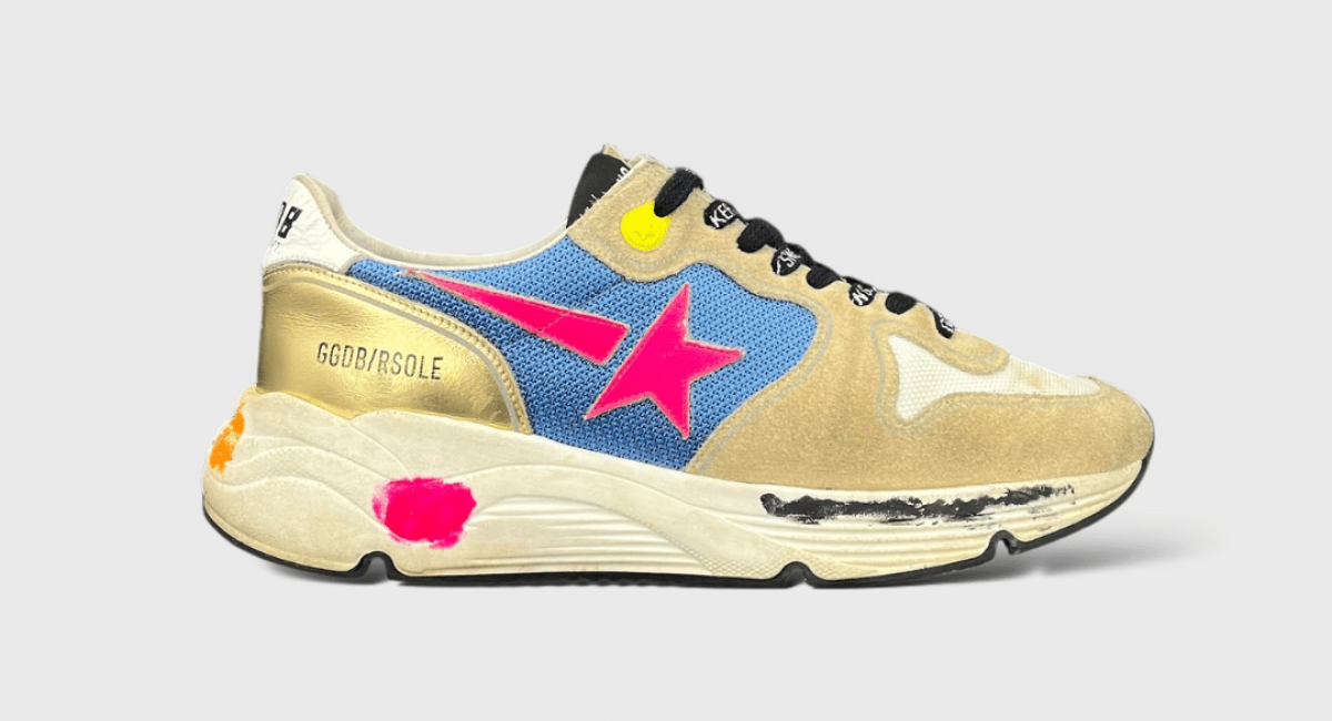 Golden Goose Running Beige/Bleu/Rose 38