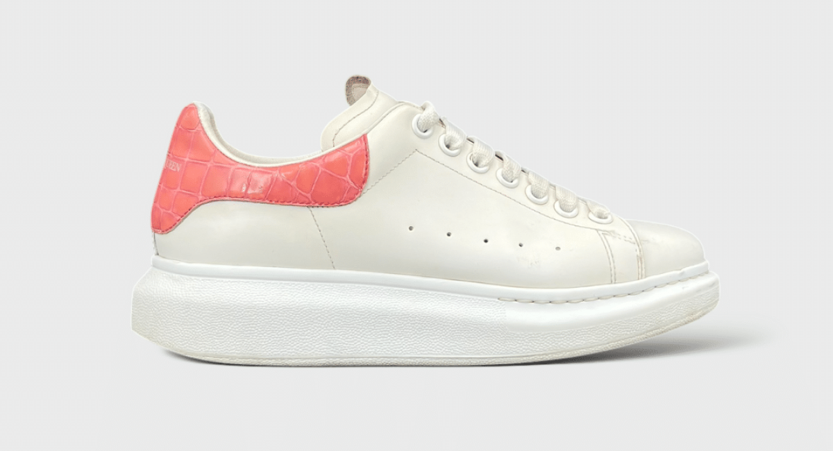 Alexander McQueen Oversize Blanc/ Rose Croco 39