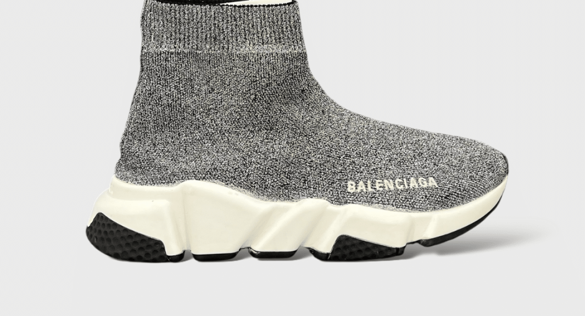 Balenciaga chaussette grise pailletée on sale