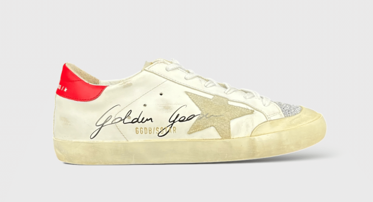 Golden Goose SuperStar Blanche/Rouge/Paillettes 37