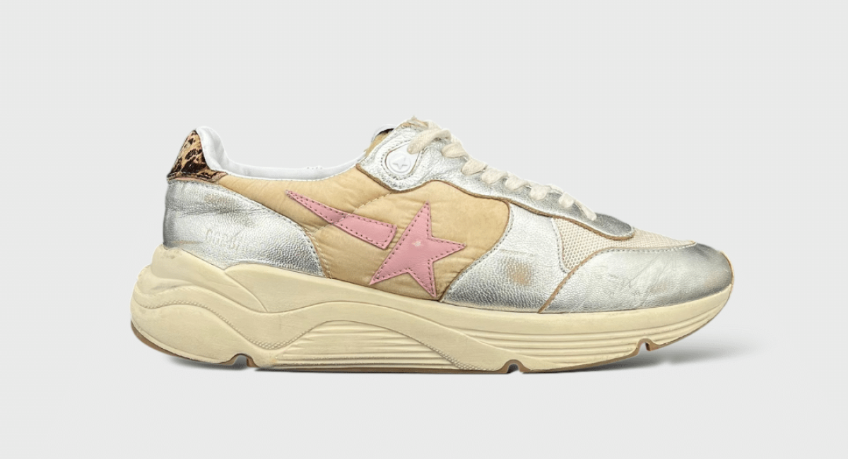 Golden Goose Running Argenté/Rose/Léopard 41