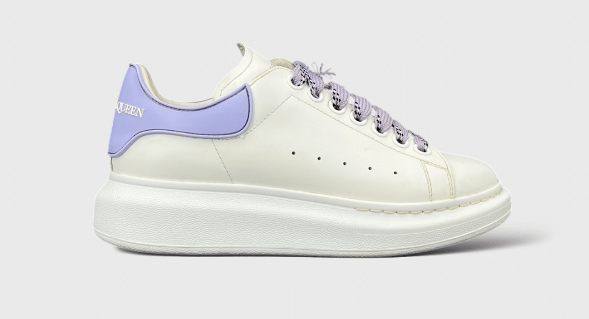 Alexander McQueen Oversize Blanc/ Cuir Violet 36